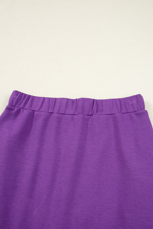 Half Zip Collared Pullover Pocket Mini Skirt Two Piece Dresses